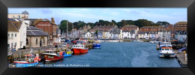 Weymouth Harbour Panoramic Framed Print by Diana Mower