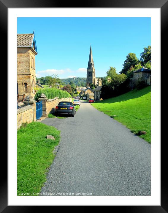 The countryside village of Edensor in Derbyshire.  Framed Mounted Print by john hill