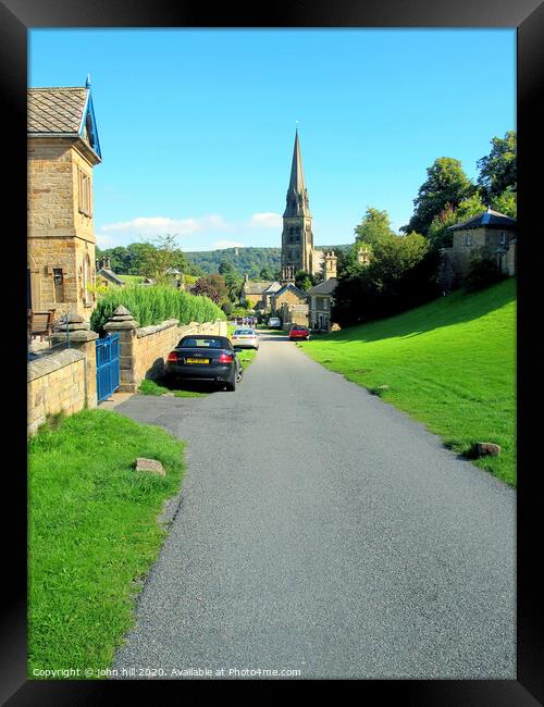 The countryside village of Edensor in Derbyshire.  Framed Print by john hill