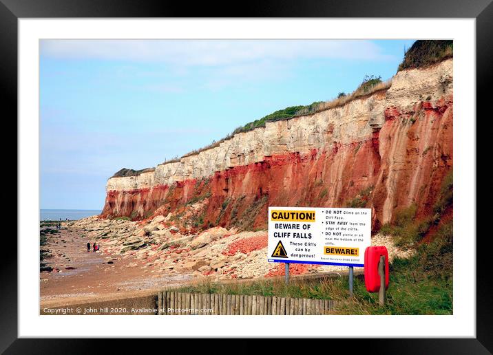  Erosive cliffs at Hunstanton in Norfolk. Framed Mounted Print by john hill