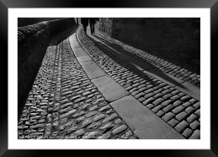 Cobbled Riverside walkway The Groves in Chester Framed Mounted Print by Bernard Rose Photography
