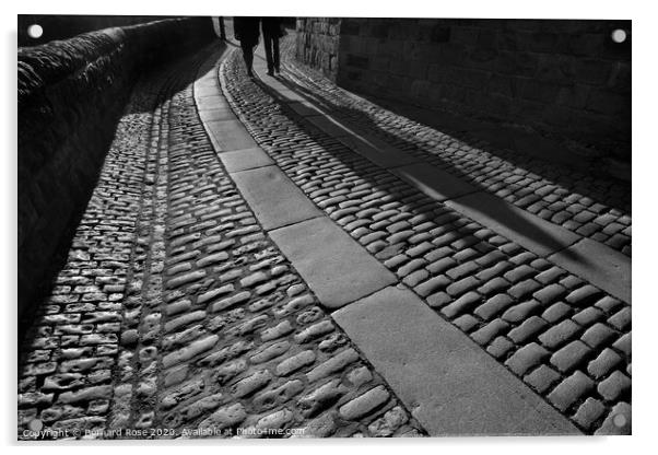 Cobbled Riverside walkway The Groves in Chester Acrylic by Bernard Rose Photography