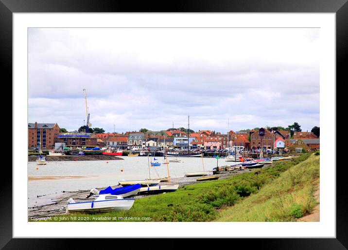 The Quay and harbour of Wells next the sea in Norfolk. Framed Mounted Print by john hill