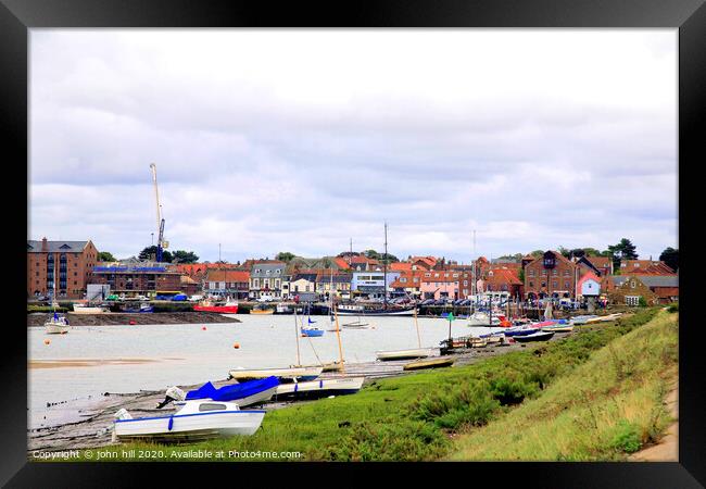 The Quay and harbour of Wells next the sea in Norfolk. Framed Print by john hill