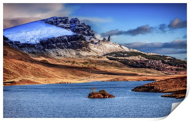 The Storr over Loch Fada on the Isle of Skye Print by John Frid