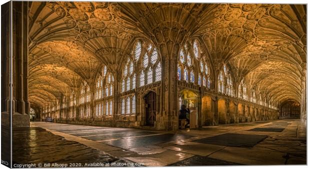 Gloucester Cathedral Cloisters. Canvas Print by Bill Allsopp