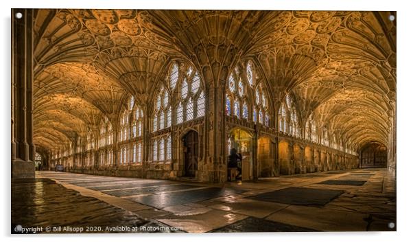 Gloucester Cathedral Cloisters. Acrylic by Bill Allsopp