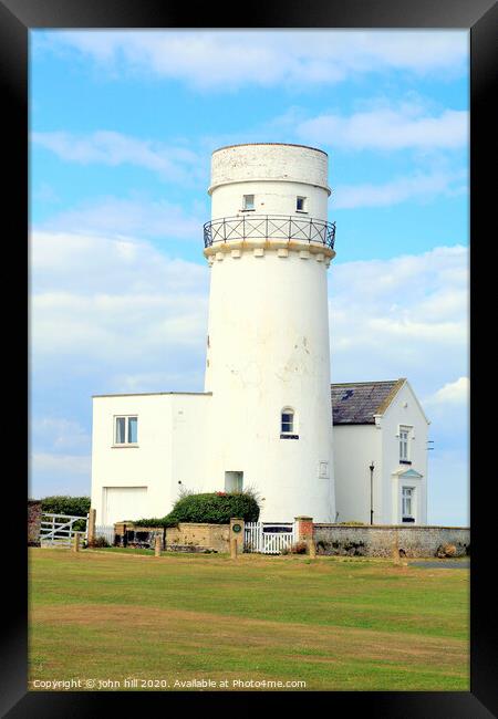 The old lighthouse now a home at Old Hunstanton in Norfolk. Framed Print by john hill