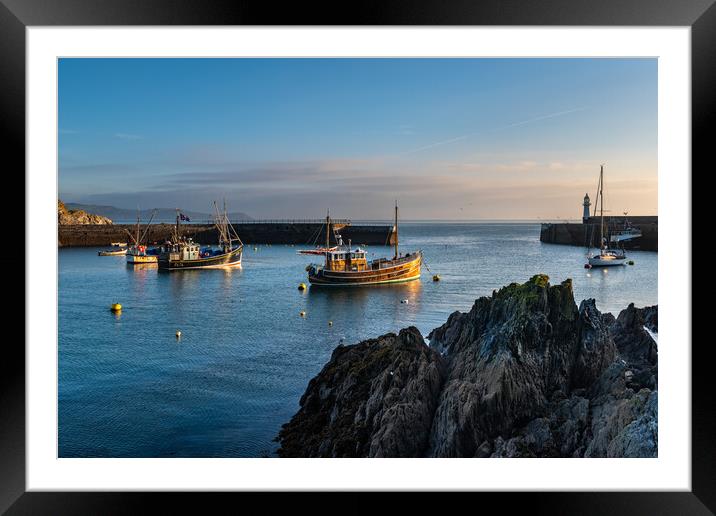 Boats in Mevagissey harbour Framed Mounted Print by Michael Brookes