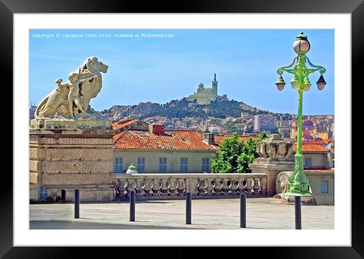Notre-Dame de la Garde. Marseilles, France Framed Mounted Print by Laurence Tobin