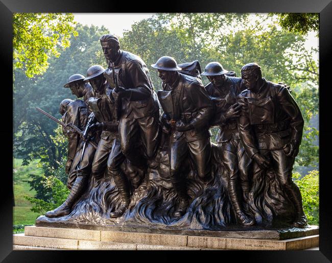 New York Statue of soldiers of I World War, Central Park. Framed Print by Antonio Gravante