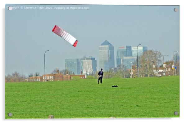 Kite Flying on Blackheath, London Acrylic by Laurence Tobin