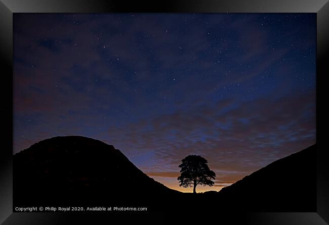 The Big Dipper over Sycamore Gap, Northumberland Framed Print by Philip Royal
