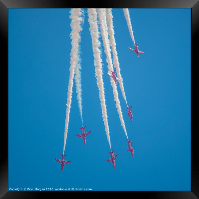The Red Arrows, the Royal Air Force Aerobatic Team Framed Print by Bryn Morgan