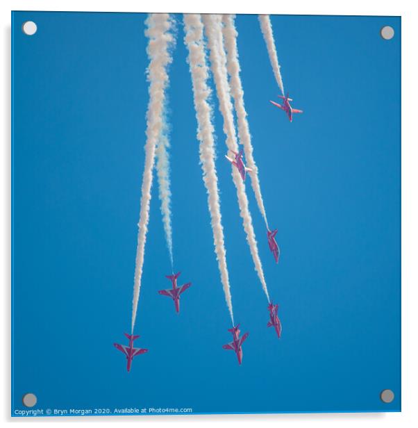 The Red Arrows, the Royal Air Force Aerobatic Team Acrylic by Bryn Morgan
