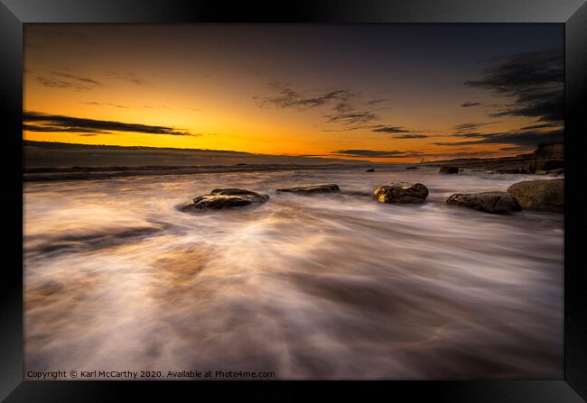 Incoming Tide at Nash Point Framed Print by Karl McCarthy