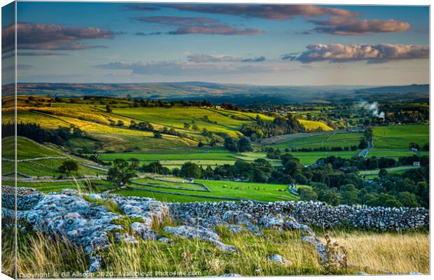 The view from Malham Cove. Canvas Print by Bill Allsopp