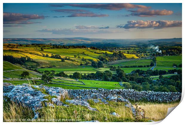The view from Malham Cove. Print by Bill Allsopp
