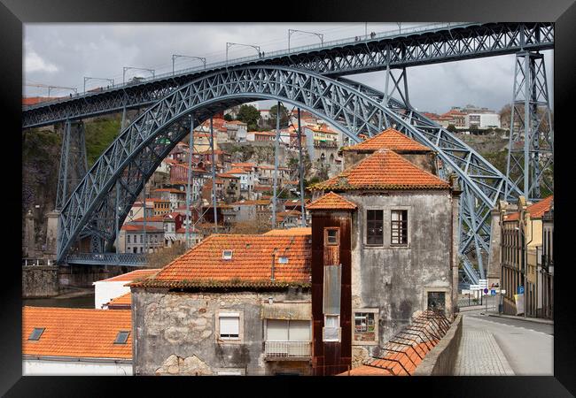 Dom Luis I Bridge in Old City of Porto Framed Print by Artur Bogacki