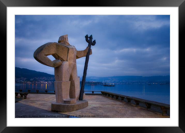 The Vigilant Fisher Framed Mounted Print by Jesus Martínez