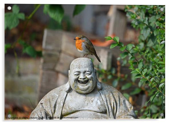 The Robin and The Buddha Acrylic by claire chown