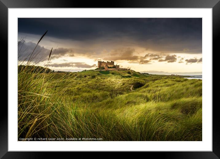 The Timeless Majesty of Bamburgh Castle Framed Mounted Print by richard sayer