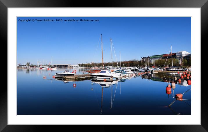 Blue Summer Morning in the Marina Framed Mounted Print by Taina Sohlman