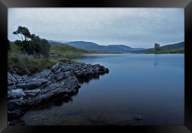 Ardvreck Castle and Loch Assynt Scotland Framed Print by Derek Beattie