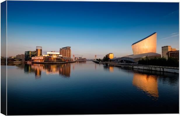 Salford, UK. Lowry Theatre and Gallery and Imperial War Museum North Canvas Print by Jeanette Teare