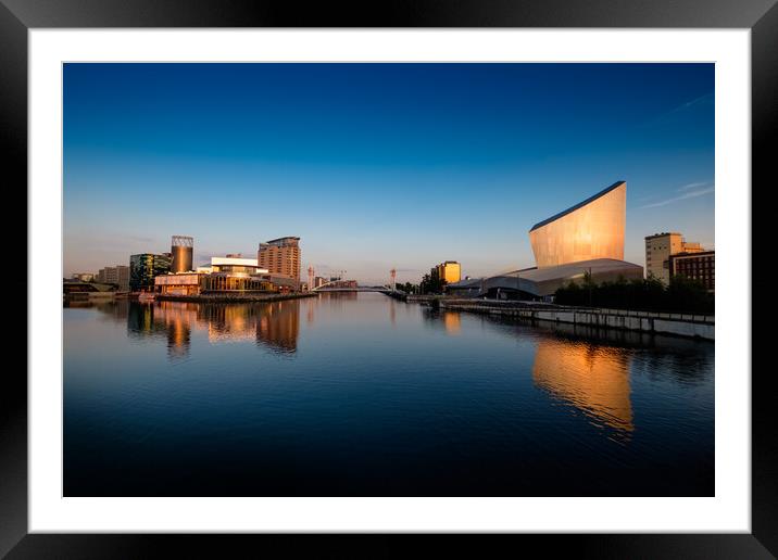 Salford, UK. Lowry Theatre and Gallery and Imperial War Museum North Framed Mounted Print by Jeanette Teare