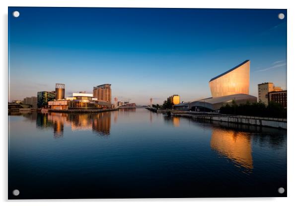Salford, UK. Lowry Theatre and Gallery and Imperial War Museum North Acrylic by Jeanette Teare