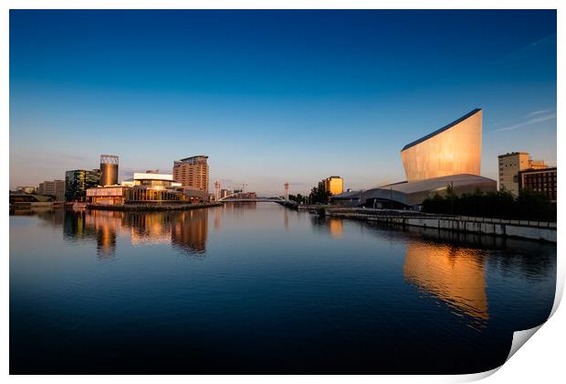 Salford, UK. Lowry Theatre and Gallery and Imperial War Museum North Print by Jeanette Teare