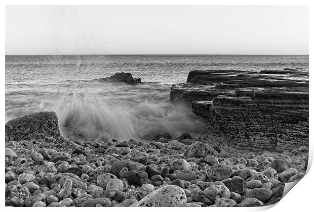 North Sea Waves, Trow Beach Print by Rob Cole