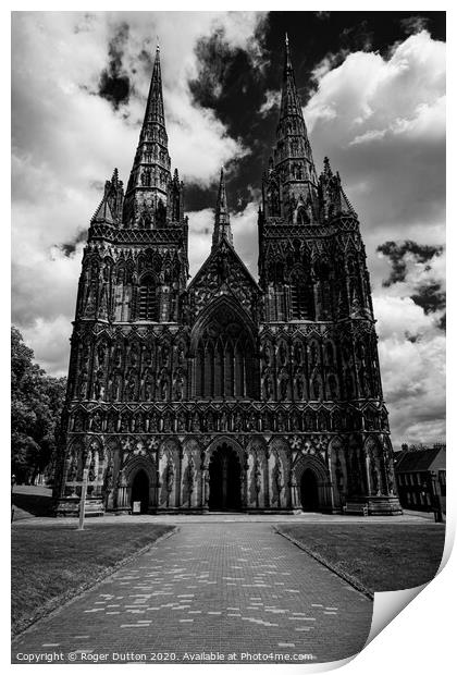 Lichfield Cathedral Print by Roger Dutton