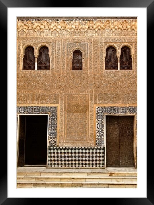 Patio del Cuarto Dorado, alhambra, Spain. Framed Mounted Print by Robert Murray
