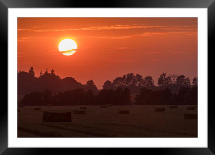 Sonnenuntergang über den Feldern Framed Mounted Print by Thomas Schaeffer