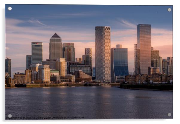 London skyline Acrylic by Marianna Obino