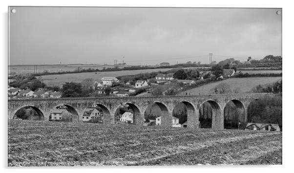 The Angarrack Viaduct, Hayle, Cornwall, England Acrylic by Rika Hodgson