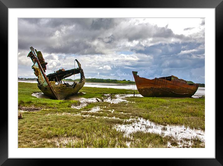 The Wrecks ~ Fleetwood Marsh Framed Mounted Print by Trevor Kersley RIP