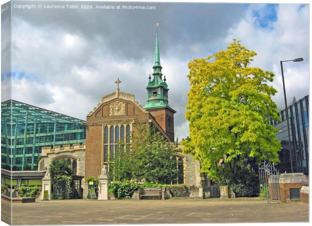 All Hallows by the Tower Church, London Canvas Print by Laurence Tobin