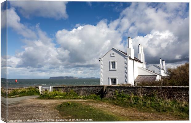 Old Coastguard's Cottages at Penmon Point in Angle Canvas Print by Heidi Stewart