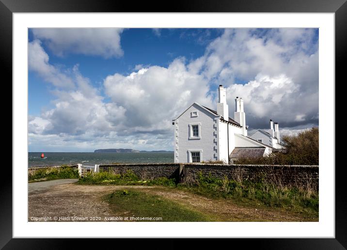 Old Coastguard's Cottages at Penmon Point in Angle Framed Mounted Print by Heidi Stewart