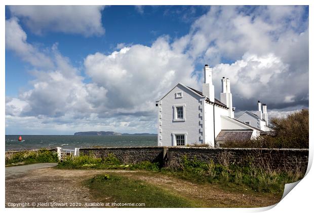 Old Coastguard's Cottages at Penmon Point in Angle Print by Heidi Stewart