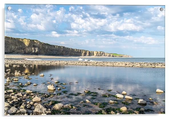 Dunraven Beach on the Heritage Coast Acrylic by Rhodri Phillips
