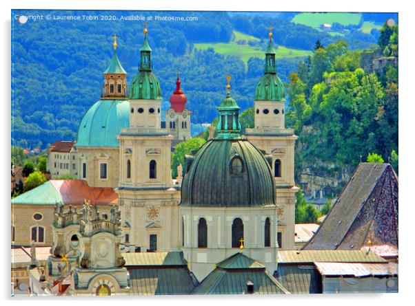 Cathedral and Church Domes. Salzburg, Austria Acrylic by Laurence Tobin