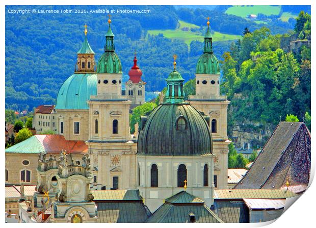 Cathedral and Church Domes. Salzburg, Austria Print by Laurence Tobin