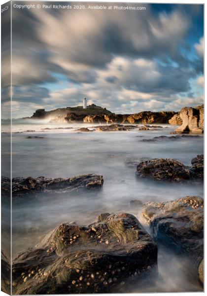 Godrevy Lighthouse, in Cornwall Canvas Print by Paul Richards