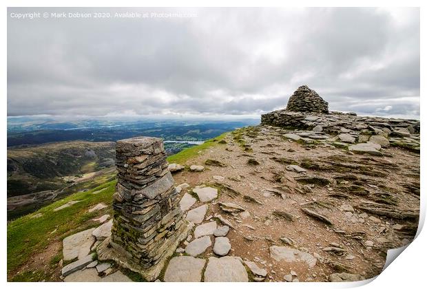 The Old Man Of Coniston Summit Print by Mark Dobson