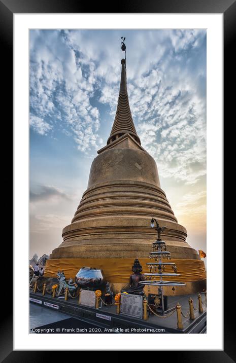Golden Mount Temple (Wat Sakate), Bangkok, Thailand Framed Mounted Print by Frank Bach