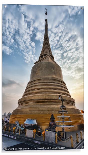 Golden Mount Temple (Wat Sakate), Bangkok, Thailand Acrylic by Frank Bach